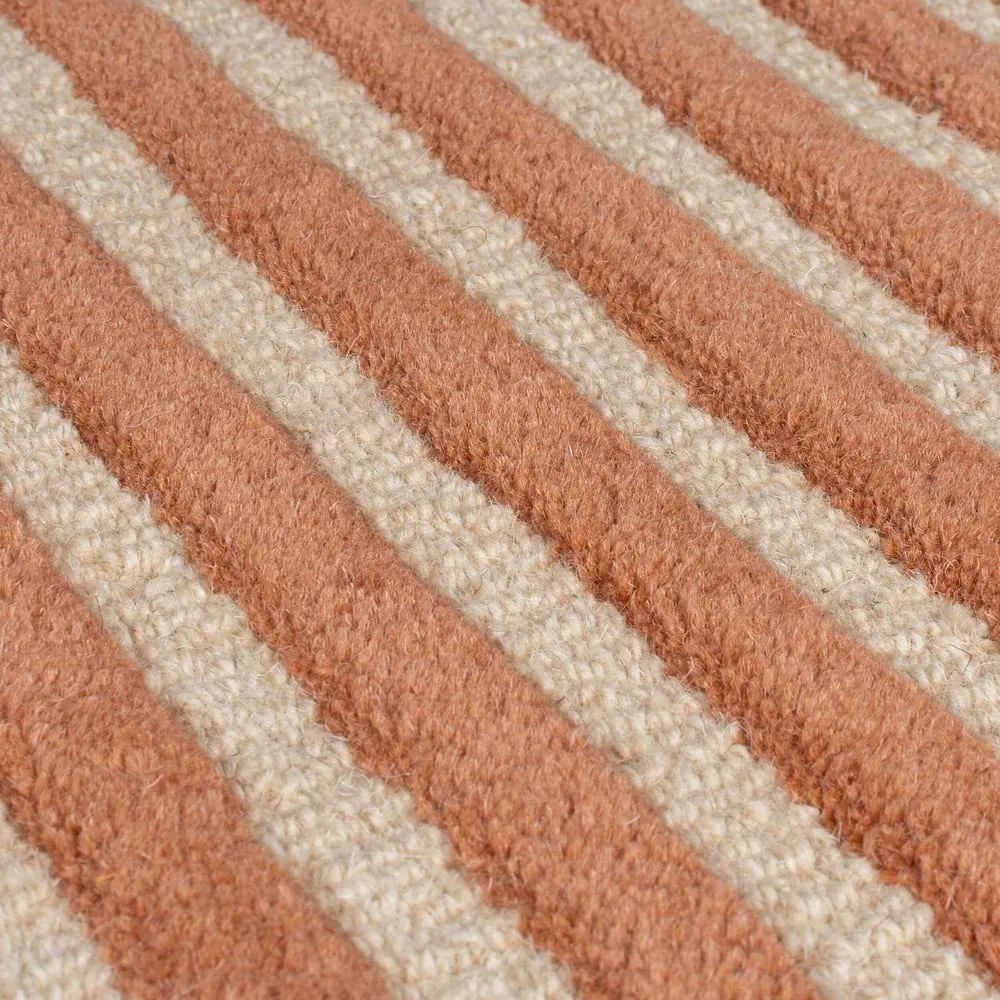 Wełniany dywan tkany ręcznie w kolorze terakoty 200x290 cm Lozenge Terracotta – Flair Rugs