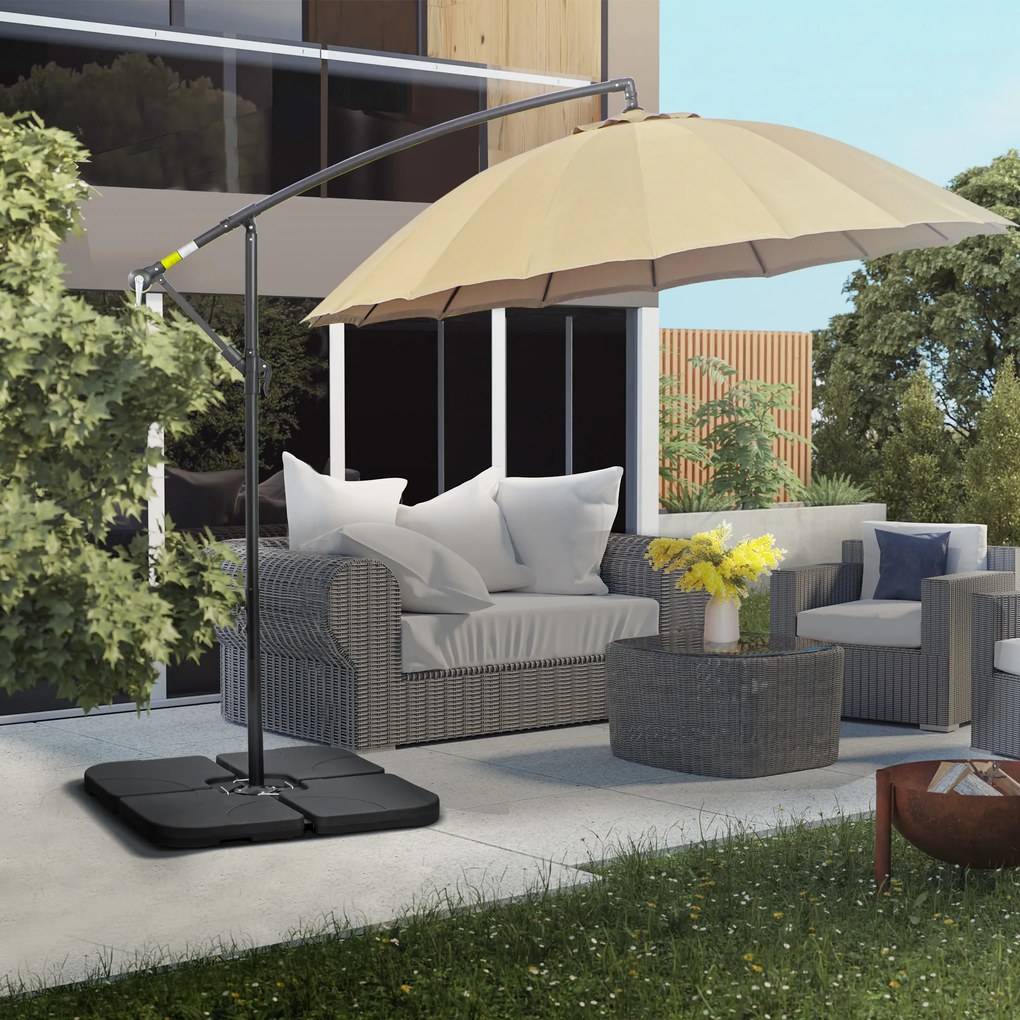 Outsunny płyty obciążnikowe do parasola 104x104x75 cm odporne na warunki atmosferyczne czarne nadające się do wypełnienia | Aosom PL