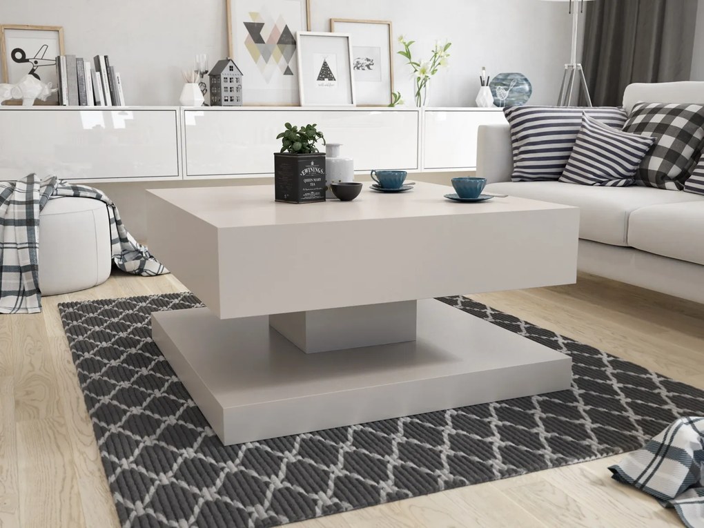 Kwadratowy stolik Gemin 80x80, kaszmir