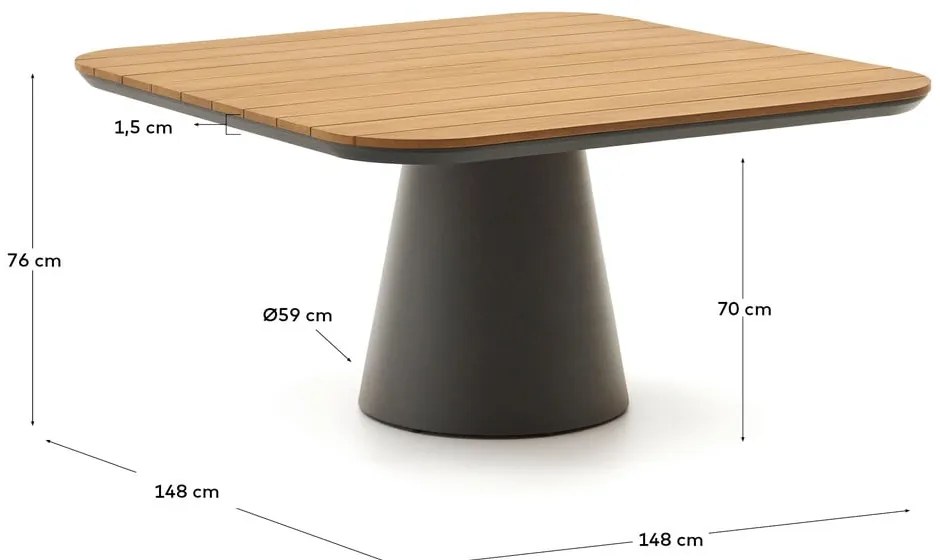 Stół ogrodowy 148x148 cm Tudons – Kave Home