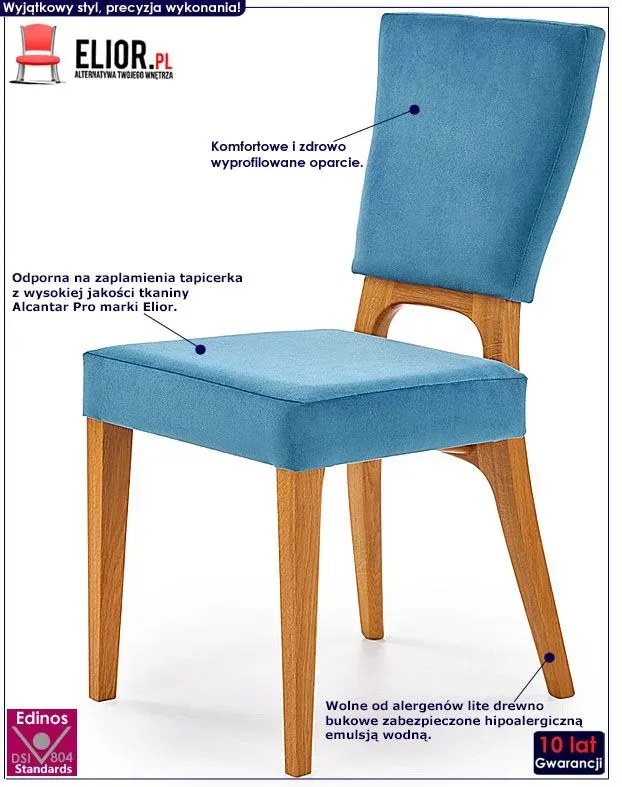 Krzesło dębowe morskie + dąb miodowy K5-E36