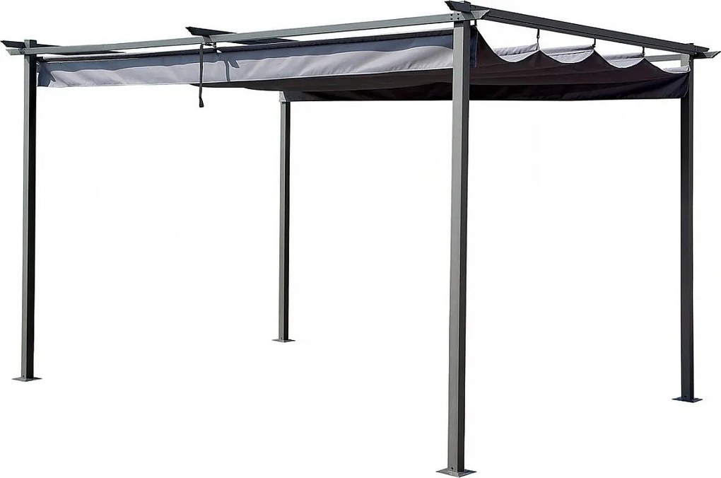 Pergola z rozsuwanym dachem - 3 x 4 m - Szara