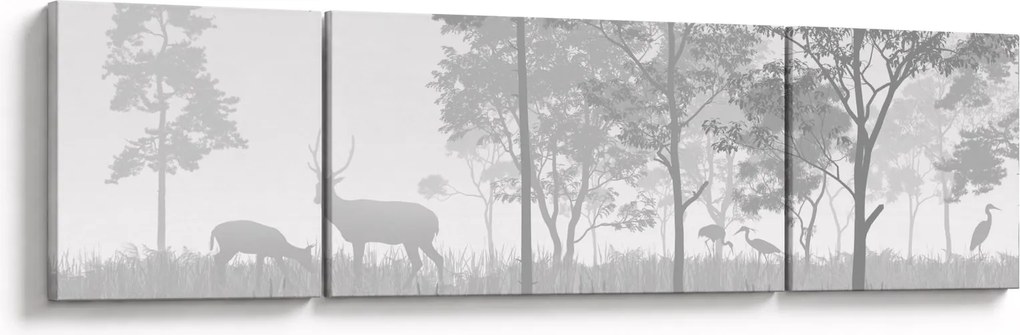 Obraz - Łąka z jeleniami (170x50 cm)