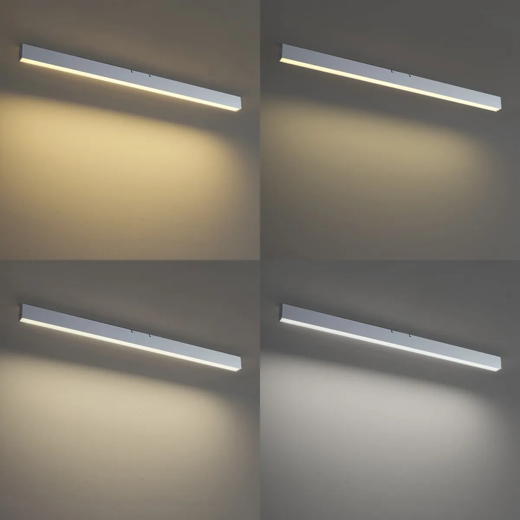 Lampa sufitowa biała z LED, 3-stopniowa regulacja ściemniania 2700-4000K z przełącznikiem DIP - Keane