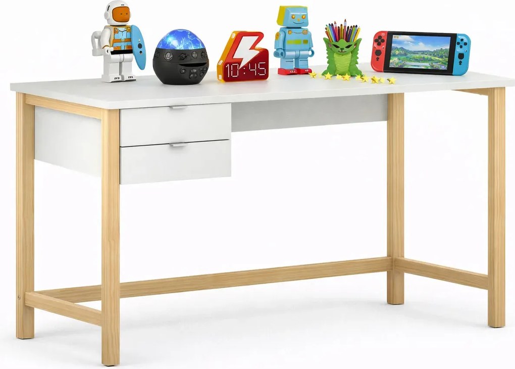 Białe małe biurko dla dziecka z szufladami Z2-F19