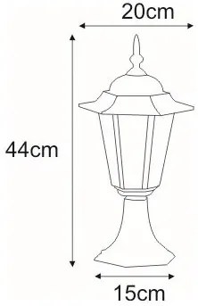 Czarna niska lampa ogrodowa w stylu retro - 3X S329 G2-E45