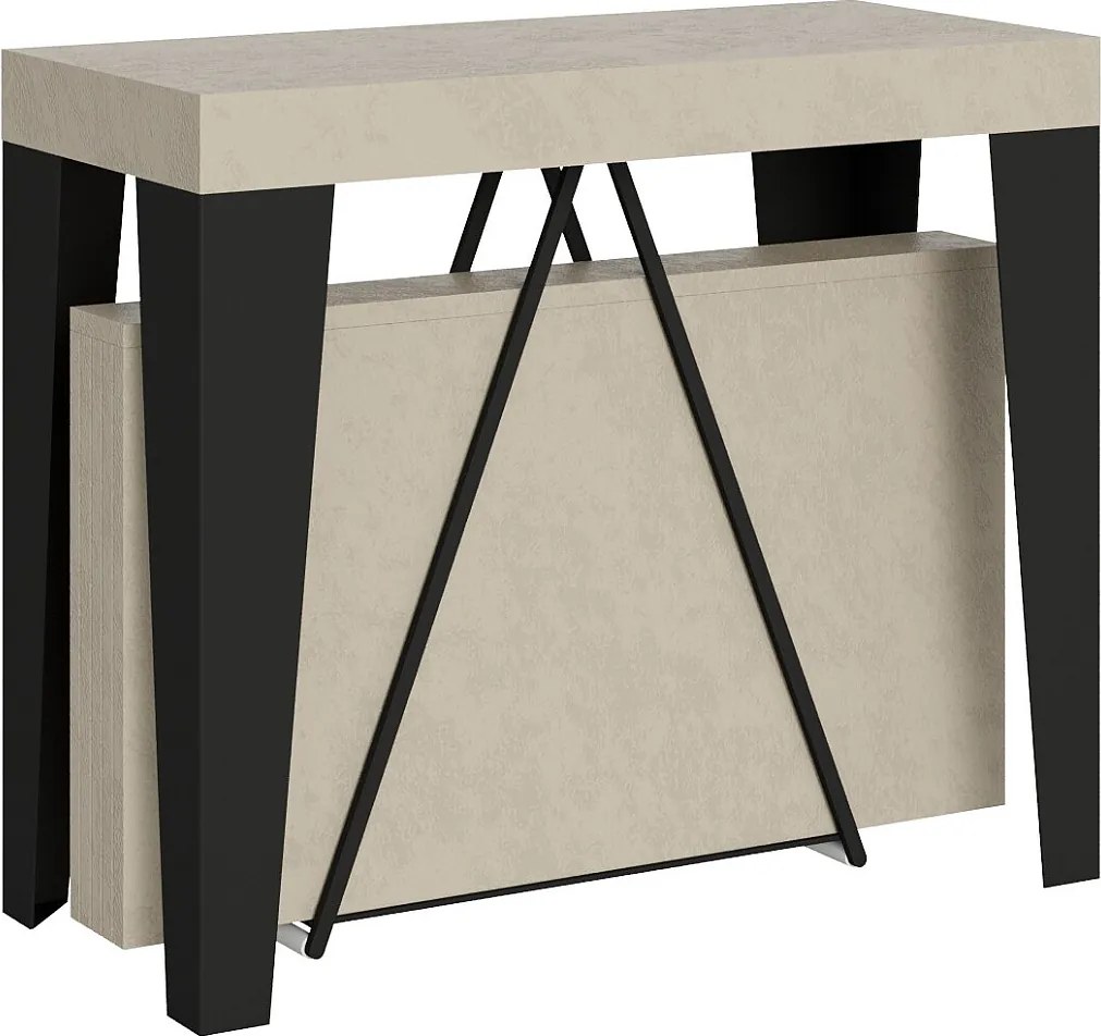 Konsola rozkładana 90x40/196 cm Algo Small kaszmir rama w kolorze antracytu