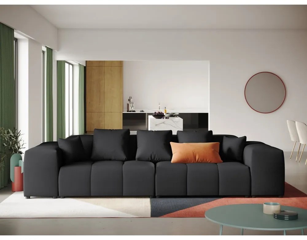 Czarna sofa 320 cm Rome – Cosmopolitan Design