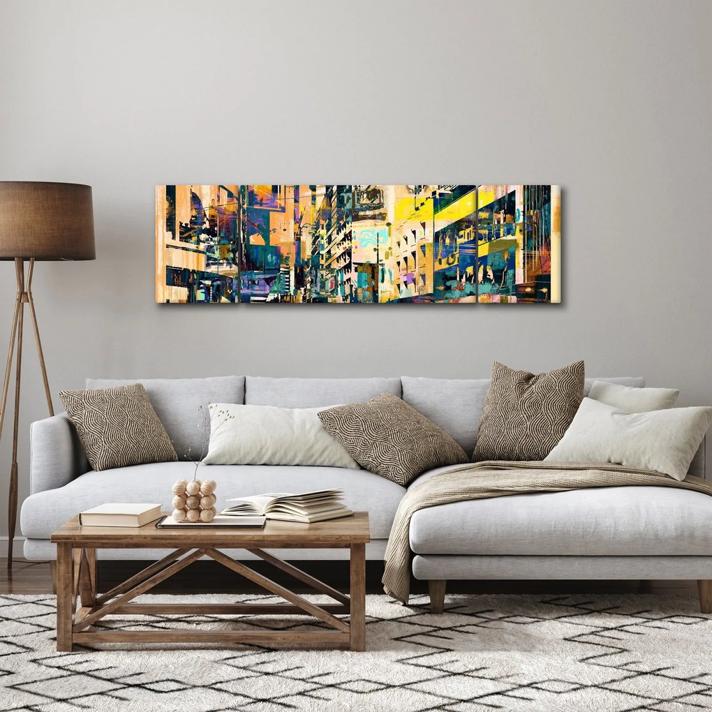 Obraz malowanej abstrakcji (170x50 cm)