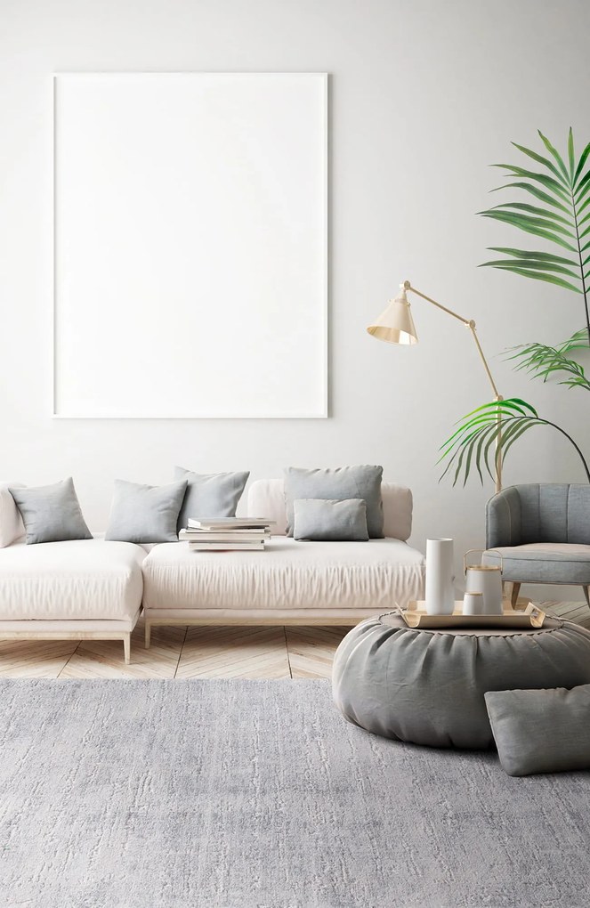 Dywan nowoczesny Stella srebrny koło 195 cm x 195 cm