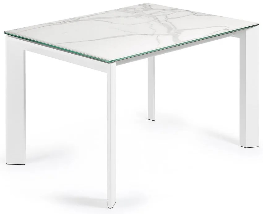 Rozkładany stół z dodatkowym blatem z blatem w dekorze marmuru 80x120 cm Axis – Kave Home