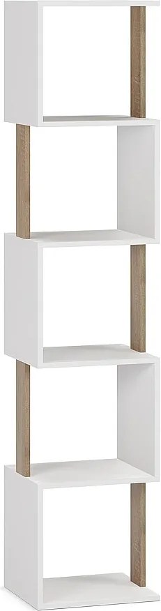 Półka kolumnowa Maldivas 5 otworów kolor biały/dąb