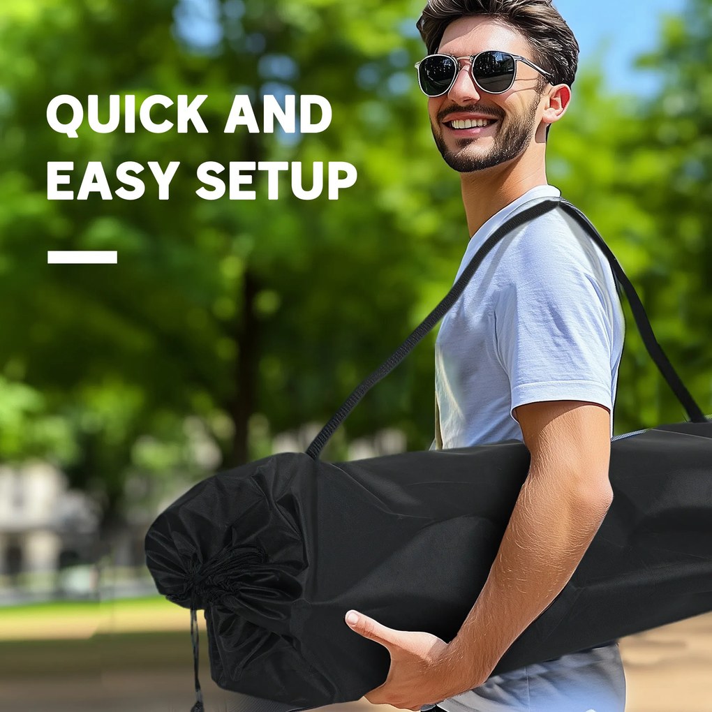 Outsunny Składany fotel 2-osobowy kempingowy z uchwytem na napoje, torbą transportową, do 250 kg, niebieski | Aosom PL