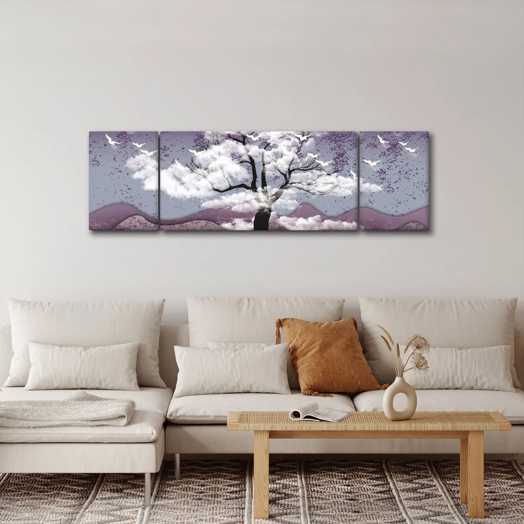 Obraz - Drzewo w chmurach (170x50 cm)
