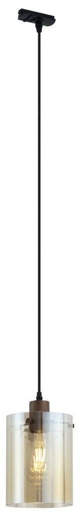 Nowoczesny reflektor w kolorze ciemnego brązu z bursztynowym szkłem do systemu szynowego 1-fazowego - Iconic Dome Nowoczesny Oswietlenie wewnetrzne