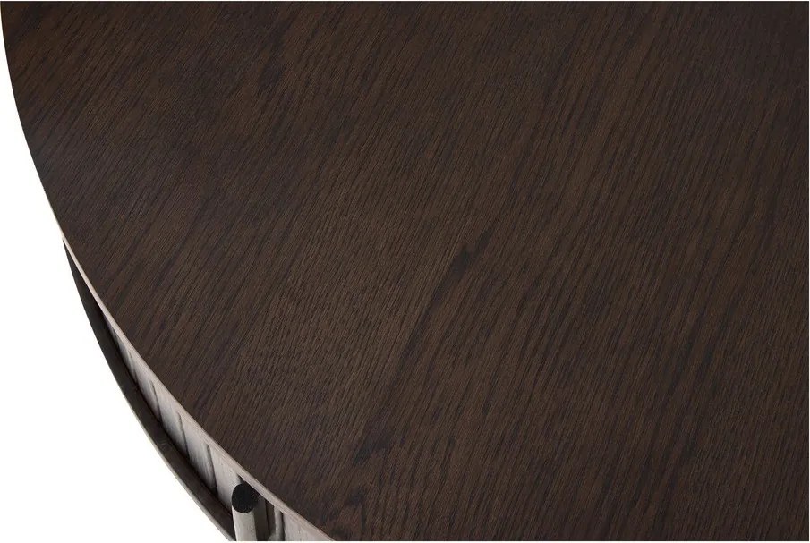 Okrągły stolik w dekorze dębu w ciemnym naturalnym kolorze ø 85 cm Meta – Unique Furniture