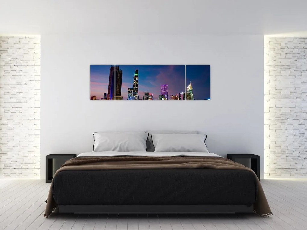 Obraz miasta nocą (170x50 cm)