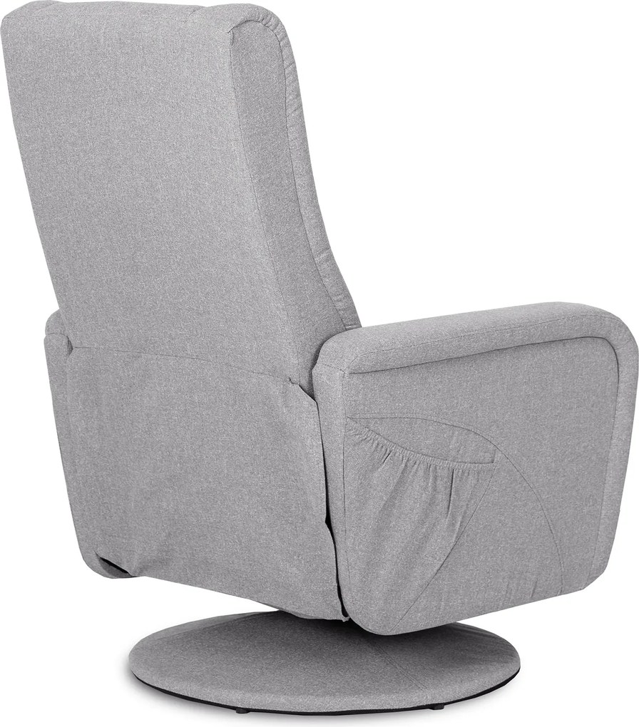 Fotel Rozkładany Obrotowy Masujący z Podnóżkiem SPIKE 2 Szary Nowoczesny