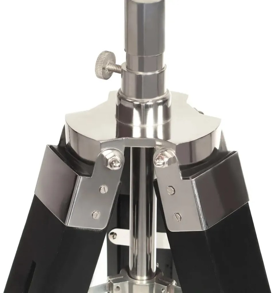 Czarna retro lampa podłogowa z drewna mango P9-E65