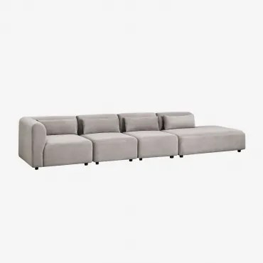 Fogler 4-częściowa Narożna Sofa Modułowa Z Prawym Szezlongiem Sztruksu Szary Kret - Sklum