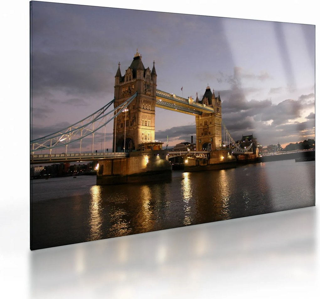 Obraz na szkle - Tower Bridge nocą (70x50 cm)