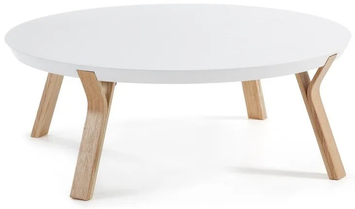 Biały stolik Kave Home Solid, ø 90 cm