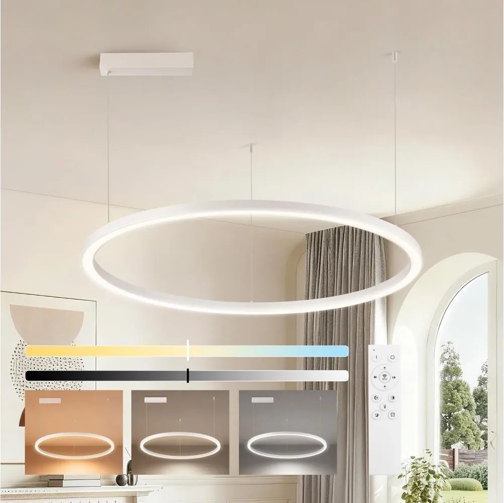 Brilagi - LED ściemnialny żyrandol na linkach PORTOFINO LED/60W/230V śr. 80 cm biały +z pilotem