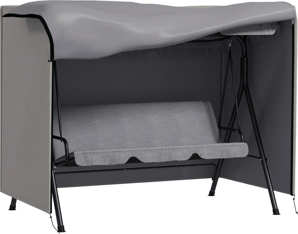 Outsunny Pokrowiec na huśtawkę ogrodową, odporny na rozdarcia, odporny na warunki atmosferyczne, System Tex-Lock, 205x124x164 cm, Szary