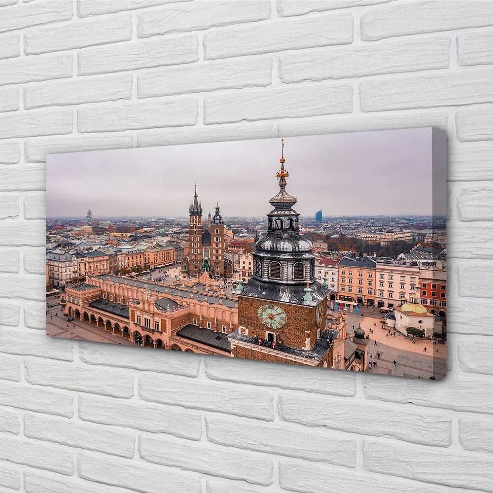 Obraz na płótnie Kraków Panorama zima kościoły