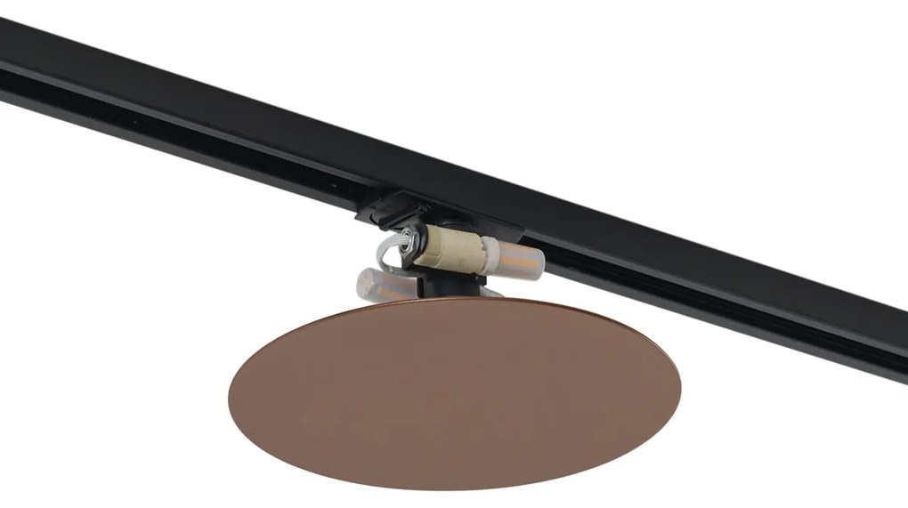 Nowoczesna lampa sufitowa w kolorze brązu do systemu szynowego 1-fazowego 2-punktowa - Iconic Pulley Nowoczesny Oswietlenie wewnetrzne