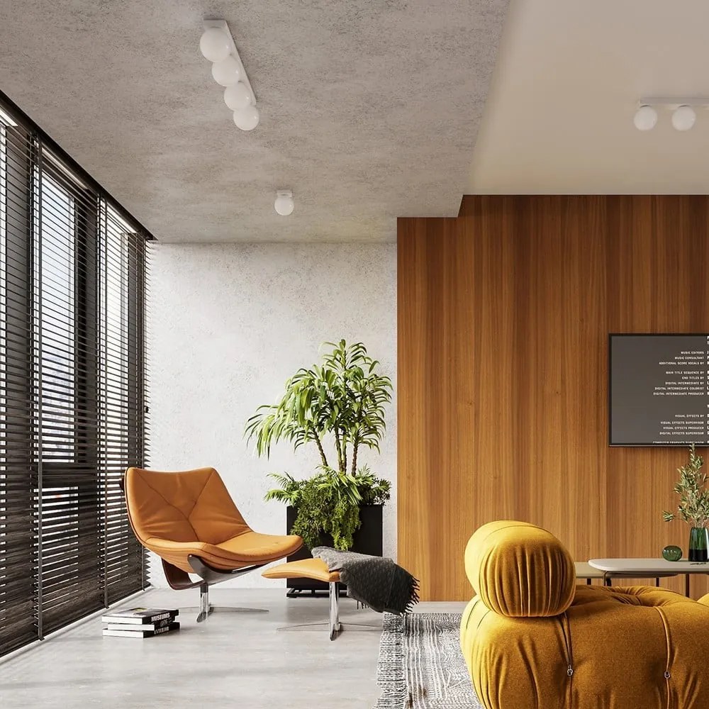 Biała lampa sufitowa ze szklanym kloszem ø 12 cm Umerta – Sollux