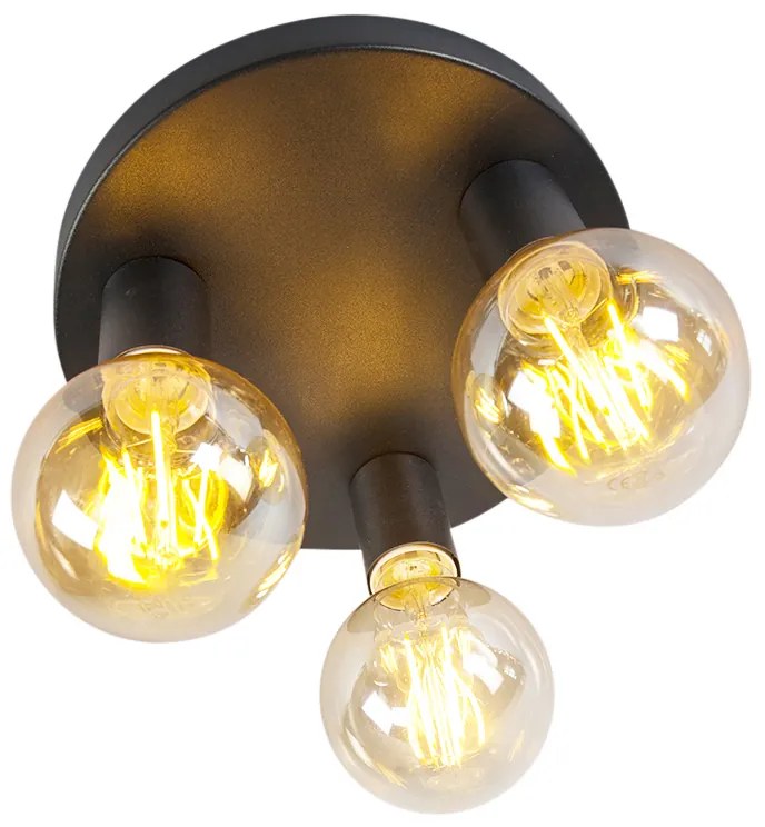Inteligentna nowoczesna lampa sufitowa czarna w komplecie z 3 żarówkami WiFi G95 - Facil klasyczny/Antyczny Oswietlenie wewnetrzne