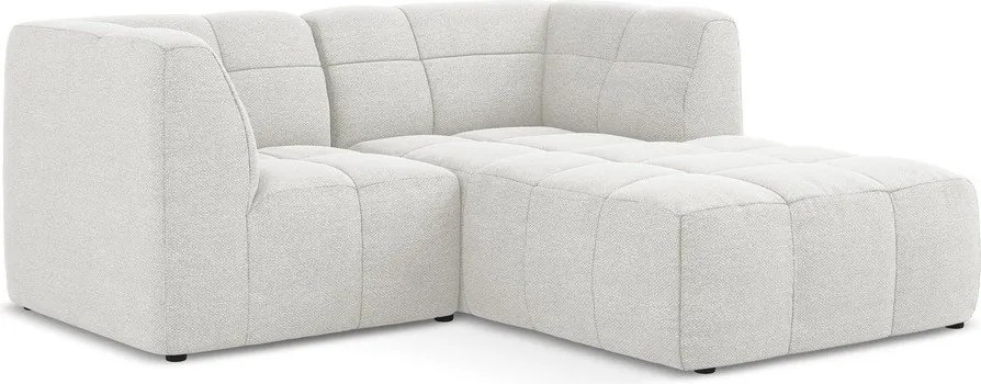 Biały narożnik z materiału bouclé (prawostronny/z szezlongiem) Aloha – Makamii