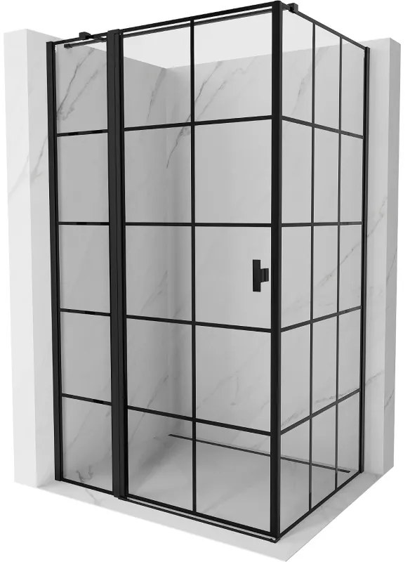 Mexen Mist T kabina prysznicowa uchylna lewa 75 x 95 cm, czarna kratka, czarna - 8A4T-075-095-70-77-L
