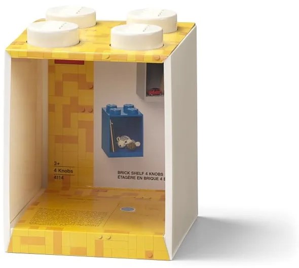 Dziecięca biała półka ścienna LEGO® Brick 4