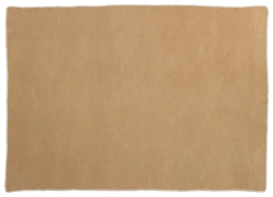 Koc z mieszanki wełny w kolorze ochry 140x200 cm Ylva Ochre – Pappelina