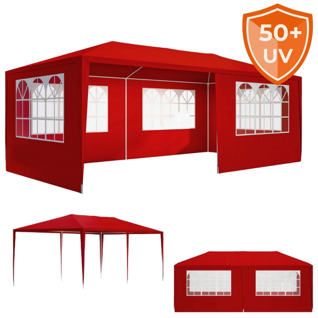 Jurhan Namiot imprezowy NEAPOL, 3x6m, czerwona