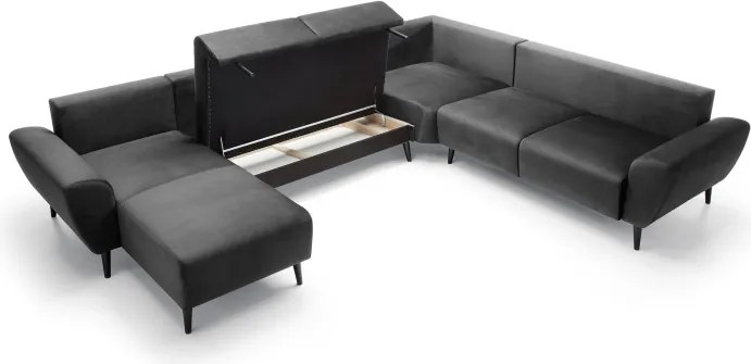 Narożnik BOSCO XL zestaw z elektryczną funkcją regulacji tkanina Monolith 95 Szary WERSAL