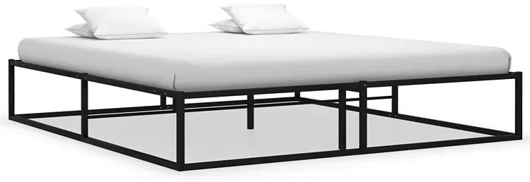 Czarne Metalowe Łóżko Niskie Stylu Loft 160X200 Cm Z5-A96