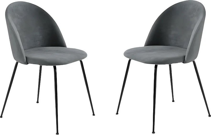 Zestaw 4 nowoczesnych krzeseł do jadalni z tkaniny antracytowej „Prince” z tapicerką cm 50x52 81h