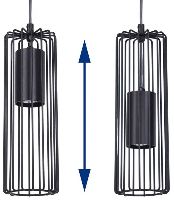 Czarna duża industrialna lampa wisząca nad stół S777 P6-D37