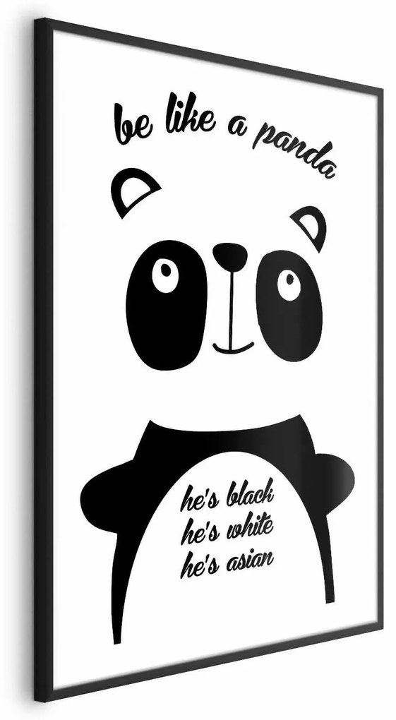 Plakat Panda 21x30 cm z ramą czarną bez marginesu ARTGEIST B
