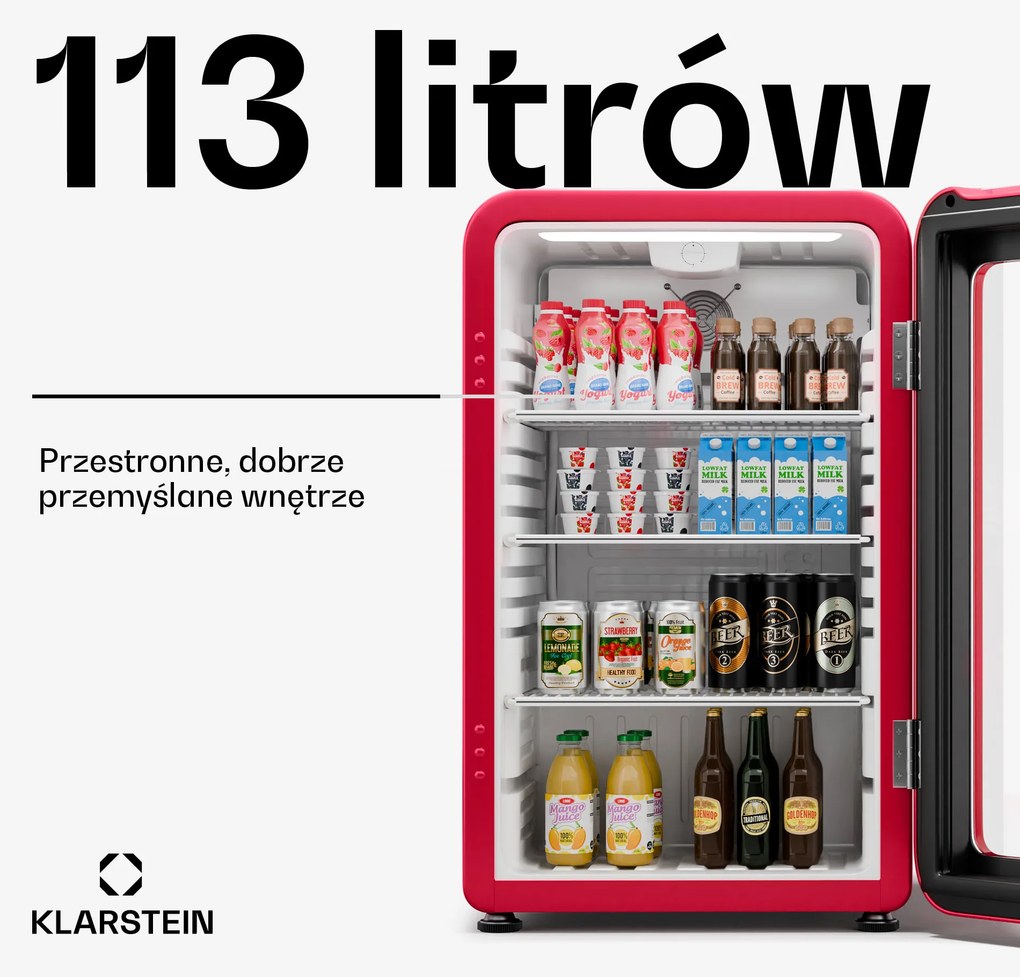 Klarstein Audrey Evo lodówka na napoje, design retro, 113 l