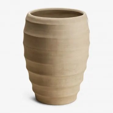 Donica Zewnętrzna Z Cementu Gabe Ø45 Cm - ↑70 Cm & Piaskowy Brąz - Sklum