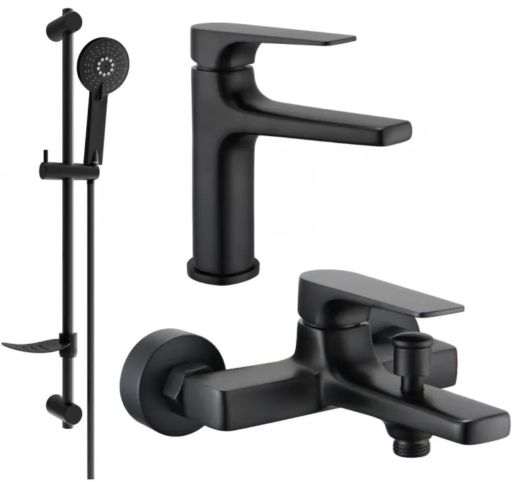 Mexen Lynx DF40 zestaw wannowy, czarny - 745903DF40-70