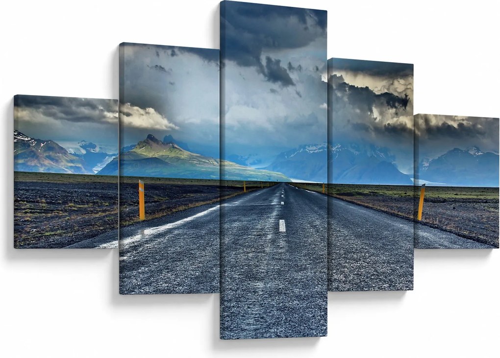 Obraz drogi podczas burzy (125x70 cm)