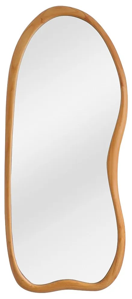 Duże lustro ścienne z organicznego drewna sosnowego- szer. 68 x wys. 178 cm - Naturalny - HARVIL