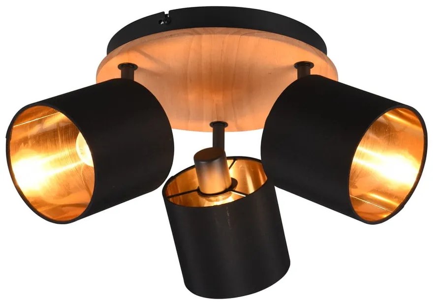 Czarno-naturalna lampa punktowa ø 12 cm Tommy – Trio