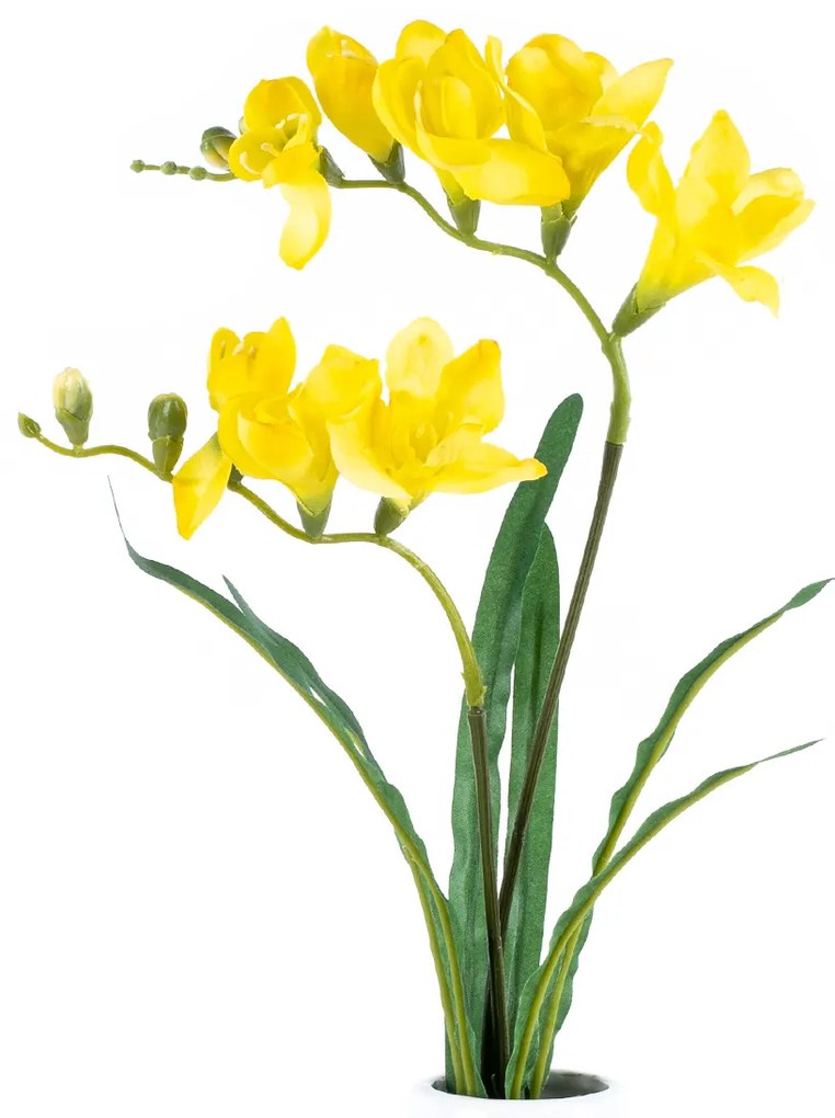 Sztuczna kwiatina Frezja żółta, 57 cm
