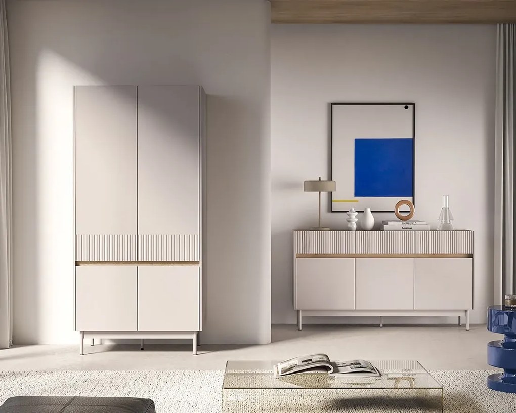 Szafa DUMI 01 4D kaszmirowa/dąb cremona ML MEBLE